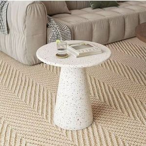 <span class=keywords><strong>Table</strong></span> d'appoint ronde en <span class=keywords><strong>terrazzo</strong></span> blanc moucheté, base sur piétement, <span class=keywords><strong>table</strong></span> d'appoint moderne minimaliste pour salon, petit espace, <span class=keywords><strong>chevet</strong></span> - Product Image 3
