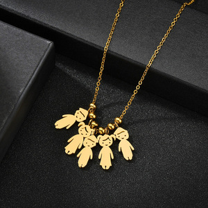 Collana con Ciondolo Personalizzabile Fai-da-Te, Placcato Oro 18k, Charm per Ragazzi e Ragazze, Pendente Famiglia in Acciaio Inossidabile - Product Image 5