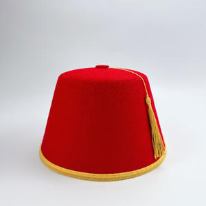 Chapeau Turc Rouge Fez Tarbouche, Costume de Fête Marocain, Chapeau Fez Vert avec Gland Doré - Product Image 4