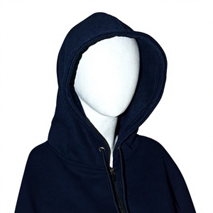 Sudadera con capucha oversize azul marino para mujer, informal, de forro polar, manga larga, proveedor de ropa personalizada - Product Image 1