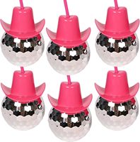 Gobelet de fête Disco Fishball avec couvercle à paille électroplaqué scintillant, en plastique coloré sur mesure pour cocktails et jus