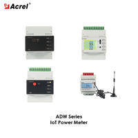 Acrel ADW300 Medidor de energía inteligente inalámbrico Opcional 4G WiFi NB-IoT LoRa RS485 Medidor de electricidad trifásico de 3/2, 2 unidades
