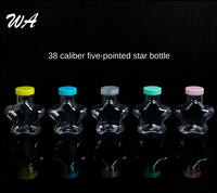 Bouteille en Gros en Forme d'Étoile à Cinq Branches Calibre 38 pour Thé, Jus, Bonbons, Bouteille Partagée, Pot en Plastique Polyvalent
