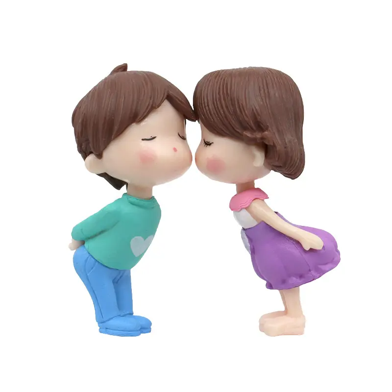 Miniatur Ornamen Kreatif Anak Laki-laki Perempuan Kekasih Manis Patung Pasangan Kerajinan Peri Resin Aksesori Pernikahan