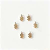 Breloques en laiton en forme de signe dollar, pendentifs monétaires plaqués or pour bracelets et colliers DIY, accessoires de bijoux faits à la main pour le hip-hop et le quotidien