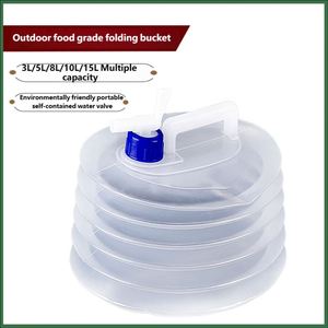 ถังเก็บน้ำพับได้ขนาด 3L/5L/10L/15L พร้อมก๊อกน้ำเกรดอาหารแบบพกพา ใช้ได้กับยานพาหนะกลางแจ้ง จำนวนกี่ขนาด? - Product Image 2