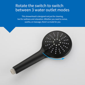 Circular ABS Handheld Showerhead with Three Function Rotary Switch and Handheld Hose Showerhead <b>Accessories</b>, Sanitary Ware - Product Image 2