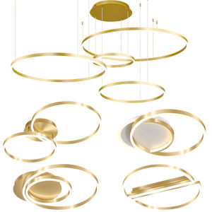 Ballsaal Ring Kronleuchter Glitter Copper Art Puzzle Blast Pendel leuchten Nordic Hall Dekorative Decken leuchte - Product Image 4