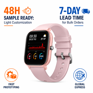 Montre connectée intelligente Lady Pink P9 avec bracelet tactile complet, écran TFT, fonction de réponse aux appels, couleur alliage OEM - Product Image 2
