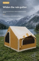 Tente gonflable 4 saisons avec cheminée, en polyester et coton 210G, pour le camping hivernal et le glamping par temps froid