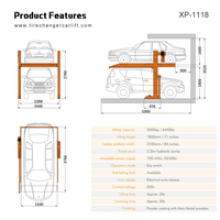 Mutrade 2 système de stationnement hydraulique, double empileur simple, parking vertical de voiture, équipement d'atelier de levage uto