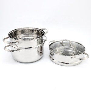 Fornitura di fabbrica in acciaio inox pentole <span class=keywords><strong>3</strong></span> strati di mais cibo a vapore pentola Pasta - Product Image 4