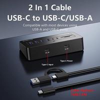 Base de Conexión USB-C/Tipo-C Multipuerto, Divisor USB 3.0 de 5 Gbps, Cable 2 en 1 HU805A-1.5M