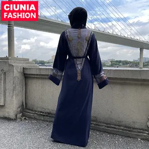 1824# Unique Abaya Luxury Gold Pearls Mesh Back Side Design Modern Muslim Women Arab Dubai Cardigan
