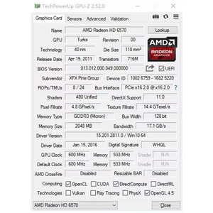 JIESHUO NUEVA Tarjeta Gráfica para Juegos Radeon HD6570 2G, Tarjeta de Video para Servidores de PC, Placa de Video, Tarjetas Gráficas GPU Radeon HD 6570 2GB Rade - Product Image 5