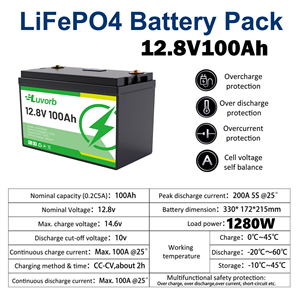 Batería Inteligente de Almacenamiento de Energía de 12.8V con Certificación CE, 12.8V 30Ah 50Ah 100Ah 120Ah 150Ah 200Ah, Batería de Litio Hierro en Plástico ABS - Product Image 6