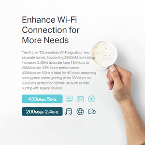 Adaptador WiFi USB TP-Link Archer <span class=keywords><strong>T2U</strong></span> de Doble Banda 2.4G/5G 300Mbps AC600 Mini Dongle para Laptop, Red Inalámbrica Externa, en Stock - Product Image 3