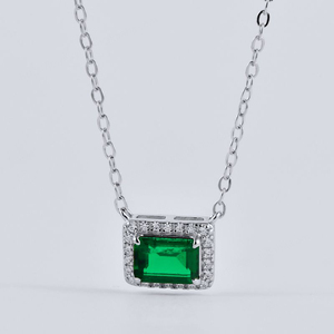 2021 Luxury Sterling Silver <b>Emerald</b> <b>Pendant</b> Claw Setting Engagement Wedding Gift for Women - Product Image 4