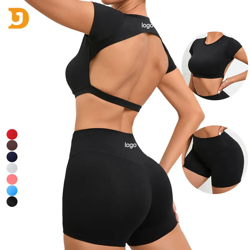 OEM vendita calda palestra allenamento reggiseno sportivo Top Yoga palestra Activewear T Shirt Yoga palestra Activewear Set