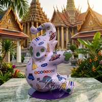 Statue d'éléphant thaïlandaise pour décoration extérieure, vente de sculptures d'éléphants aux éléments thaïlandais, taille personnalisée
