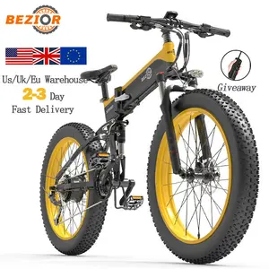 Bezior X1500 – vélo électrique pliable de 26 pouces avec gros pneus, 48 volts, 1500W