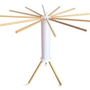 Zusammen klappbares Buchenholzstangen-Lager regal 12 oder 16 Stangen mit Rädern Neues Design Stativ-Trocken gestell - Product Image 2