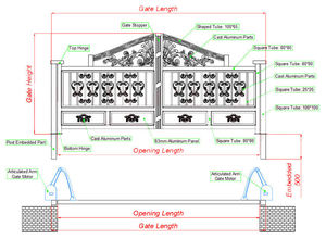Hiện đại bền đúc nhôm Swing Hàng rào Cổng bán buôn Cung cấp cong cổng điện cho biệt thự và trường học Tự động quay - Product Image 4