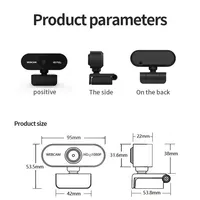 كاميرا ويب USB بدقة عالية كاملة 1080P مع ميكروفون وتركيز تلقائي وزاوية عريضة 90 درجة وفتحة بطاقة MicroSD للكمبيوتر والبث المباشر بسعر المصنع