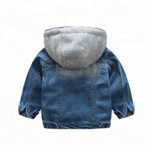 OEM-chaqueta vaquera personalizada para niños, Abrigo con capucha de retales, diseño de moda - Product Image 2