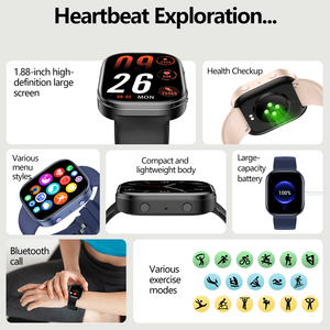 Montre connectée Bluetooth 2026 pour appels, compatible iPhone et <span class=keywords><strong>Android</strong></span>, étanche IP67, suivi d'activité, notifications <span class=keywords><strong>SMS</strong></span>, cadeau pour hommes et femmes - Product Image 3