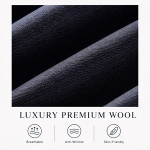 Abito in Lana Blu Acciaio Premium per Uomo, Sartoriale Slim Fit, Completo da Cerimonia e Business Formale, Set 2 Pezzi - Product Image 5