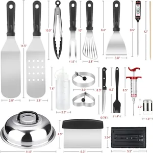 Juego de Accesorios para Parrilla de Acero Inoxidable Multifunción Resistente al Calor, Juego de Herramientas para Barbacoa al Aire Libre con Espátula y Raspador - Product Image 2