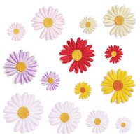 À la mode transfert de chaleur broderie petite fleur patchs fer sur marguerite fleur brodé Patch pour chapeau vêtements enfants fille bricolage