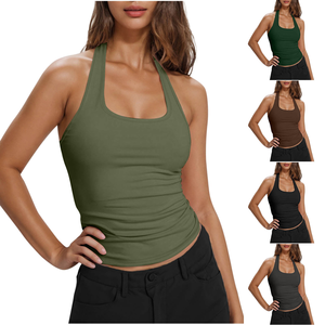 Canotte Personalizzate da Donna con Scollo all'Americana ad Asciugatura Rapida <span class=keywords><strong>per</strong></span> Ragazze e Signore - Gilet Fitness Femminile - Product Image 1