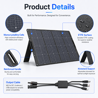Panneau solaire pliable étanche 200W pour station d'alimentation portable, camping-car, camping, alimentation de secours d'urgence
