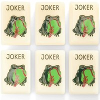 Mahjong américain, tuiles de mahjong gravées en acrylique couleur ivoire, ensemble avec table et chaises - Cadeau de jeu