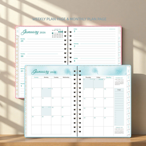 2024 2025 biểu tượng tùy chỉnh da bìa cứng xoắn ốc máy tính xách tay Tạp Chí kế hoạch với vải & PP bìa và tùy chỉnh in ấn cho quà tặng sử dụng - Product Image 4