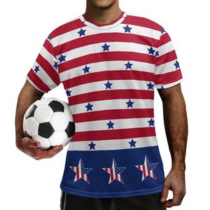 प्लस आकार फुटबॉल जर्सी 3D प्रिंट अमेरिकी ध्वज फुटबॉल वर्दी सबसे अच्छा लघु आस्तीन वस्त्र कस्टम फुटबॉल पुरुषों फुटबॉल वर्दी - Product Image 2