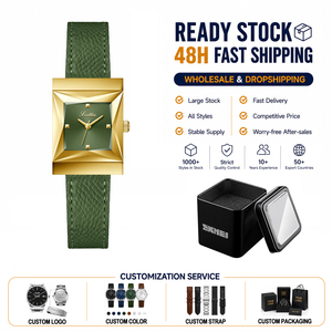 Reloj Cuadrado Personalizado para <span class=keywords><strong>Mujer</strong></span>, Correa de Cuero, Diseño de Moneda, Tamaño Pequeño, Elegante, Movimiento de Cuarzo, Resistente al Agua - Product Image 1