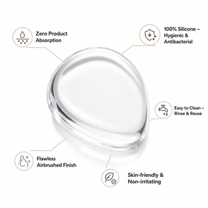 Éponge de maquillage transparente en forme de demi-lune, applicateur de fond de teint, poudre, coussin, outil de beauté - Product Image 4