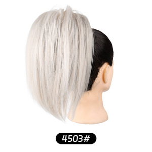Venta al por mayor desordenado moño pieza de pelo moño extensión de pelo largo barba garra Clip moño pelo Scrunchies para mujeres niñas uso diario - Product Image 3