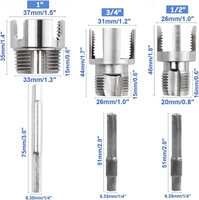 Alat Pemotong Lubang PPR Tugas Berat dan Perlengkapan Perbaikan Pipa, Mata Bor Pembuka Ulir Internal Shank Hex untuk Pekerjaan Plumbing Profesional
