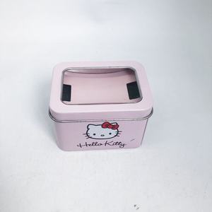 Directo de fábrica, tamaño pequeño, Hello Kitty, hojalata Rectangular, acabado mate de Metal, logotipo personalizado, caja de regalo de calidad, ventana para galletas - Product Image 2