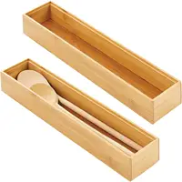 Бамбуковый органайзер для кухонных шкафов JUNJI, Штабелируемый поднос, многофункциональный ящик с ящиками на столешнице или в кладовой