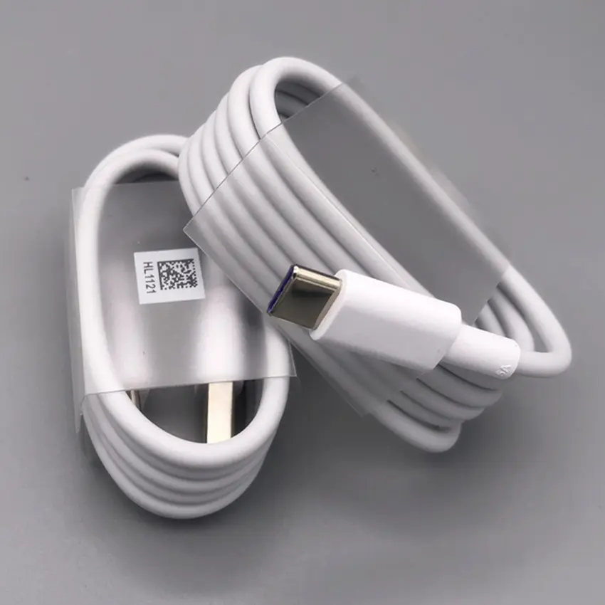 Kabel isi daya Super USB tipe-c asli untuk Huawei 5A kabel pengisian daya Cepat P20 Mate 9 10 Pro P10 Plus lite V10