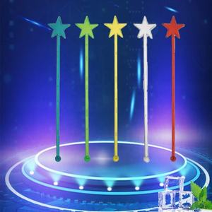 Whiskey Cocktail Campuran Swizzle Tongkat Pengaduk Kering Es Picks Ramah Lingkungan Mengaduk Plastik Jernih Swizzle Tongkat - Product Image 6