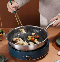 Grosir kustom multi spesifikasi baja nirkarat sarang lebah antilengket datar panci masak penggorengan untuk penggunaan Dapur
