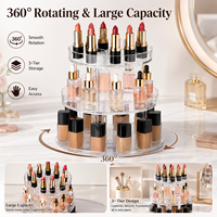 Organisateur de maquillage en acrylique avec plusieurs compartiments de rangement pour collection de cosmétiques