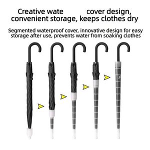 Paraguas Grande Personalizado con Logotipo para Negocios, con Funda Impermeable, Apertura Automática, Mango con Gancho en J, Resistente al Viento, 16 Varillas, para Hombre y Coche - Product Image 3