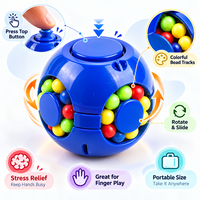 Jouet anti-stress 2-en-1 Magic Bean : cube rotatif, puzzle, spinner de doigt en plastique, boule sensorielle pour promotion